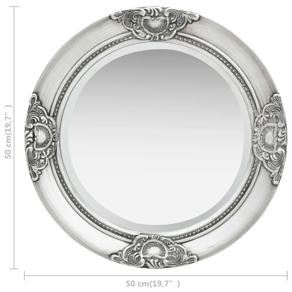 Specchio da Parete | Specchio decorativo Stile Barocco 50 cm Argento