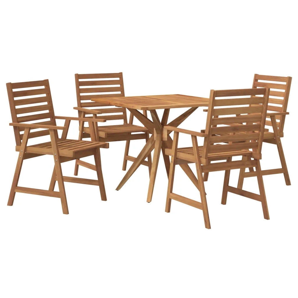 vidaXL Set da Pranzo per Giardino 5 pz in Legno Massello di Acacia