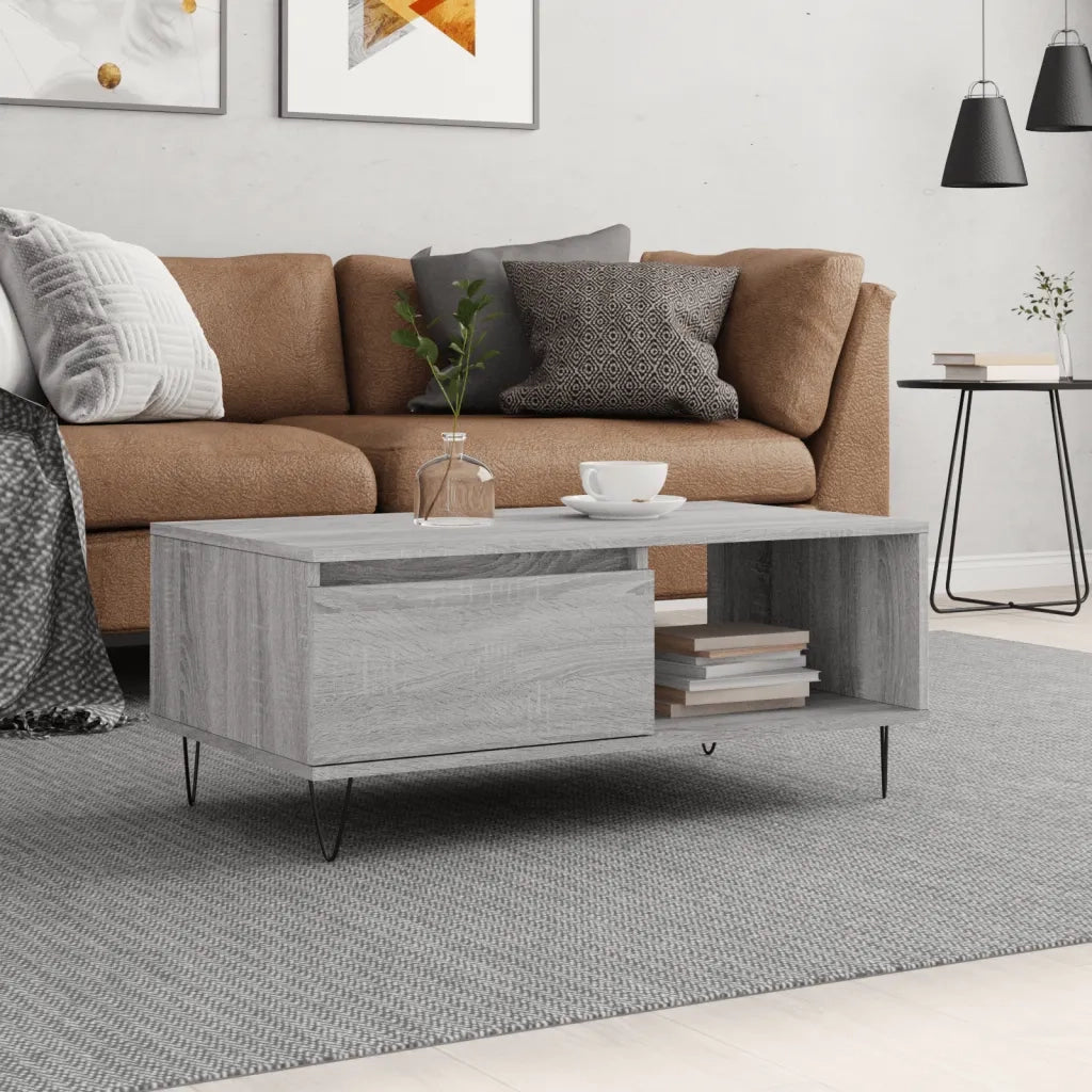 Tavolino salotto | Tavolino da caff¨¨ | Tavolino da Soggiorno Grigio Sonoma 90x50x36,5 cm Legno Multistrato
