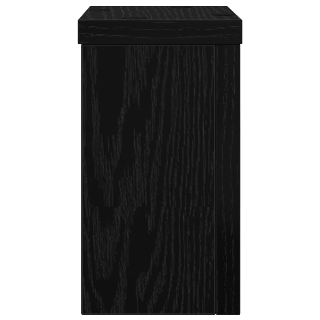 Supporto per Piante in Rovere Nero di Set di 2 Rovere Nero Legno