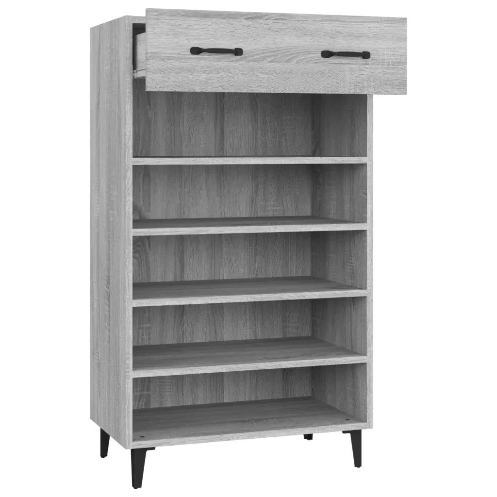 Scarpiera-Scaffale per scarpe Grigio Sonoma 60x35x105 cm in Legno Multistrato 155383
