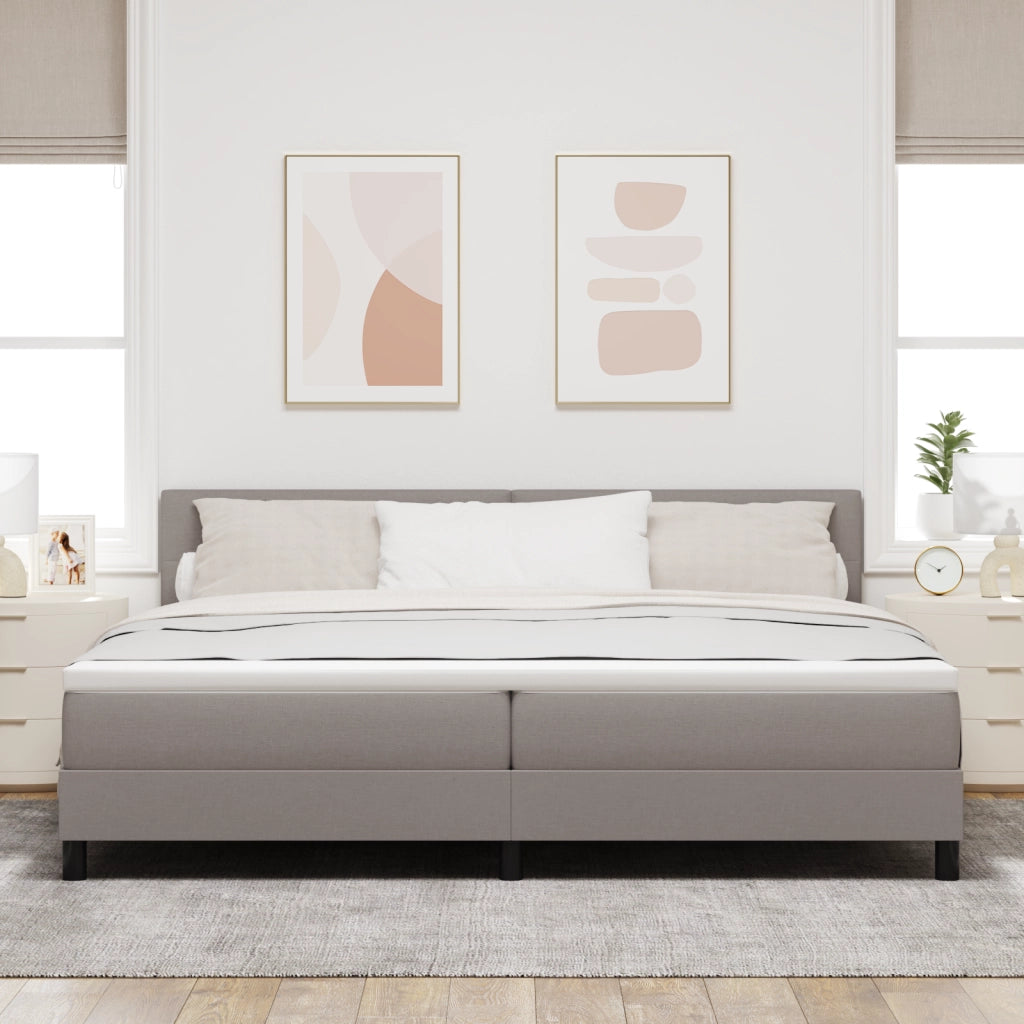 Letto con Box Spring e Materasso Taupe 200x200 cm Tessuto