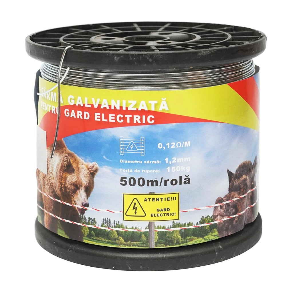 Filo zincato per recinzione elettrica, 1,2 mm x 500 m Breckner