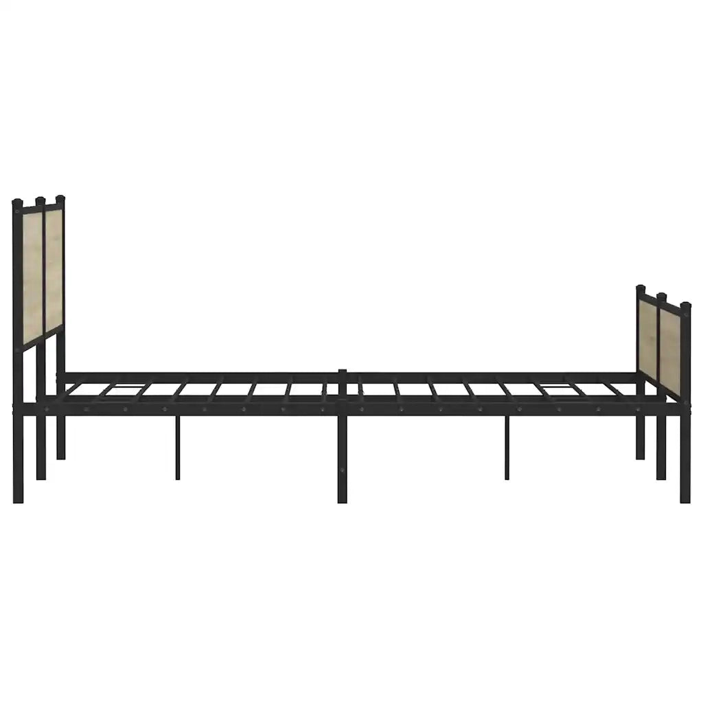 vidaXL Giroletto senza Materaso in Metallo Rovere Sonoma 183x213 cm