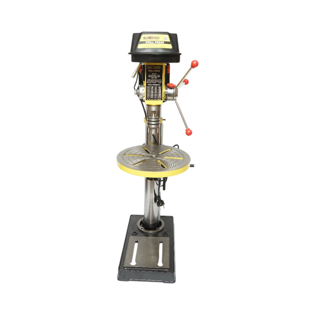 Trapano a colonna Crownman 450W, 220V, 5 velocità, 16 rapporti, 180-2770 giri/min, mandrino da 16 mm
