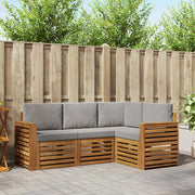 Set divani con cuscino 4 pcs Grigio Naturale e Chiaro