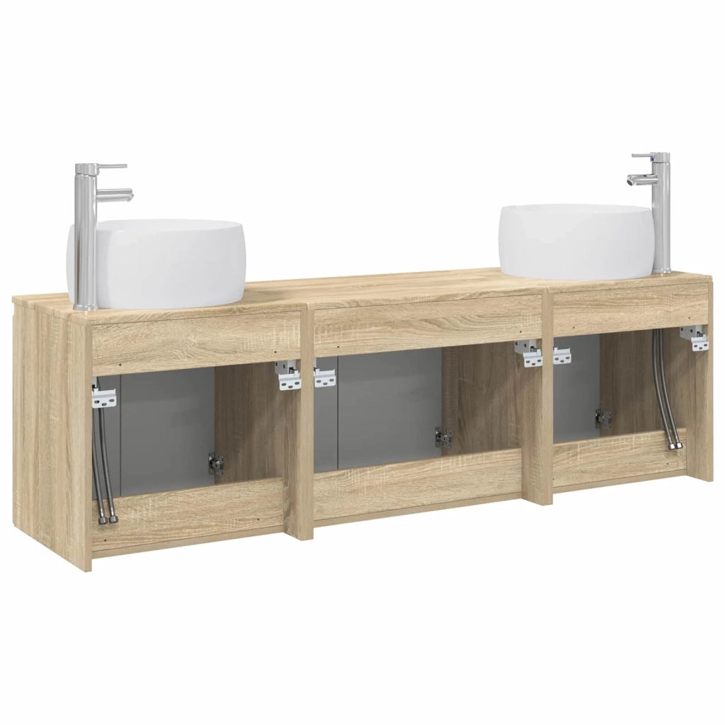 Set di Armadi da Bagno 3 pz Rovere Sonoma 49,5 x 44,5 x 66 cm 3405709