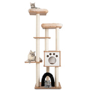 Tiragraffi 59 x 59 x 176 cm con 6 livelli e tiragraffi in sisal per un comfort ottimale peluche beige 20_0019561