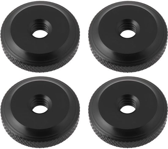 Accessori per Fotocamera - 4 pezzi - Gomme a Tessitura - Alluminio - Antiscivolo - Compatibile con Fotocamere - 1/4"-20 Viti - Sostenibile e Leggero