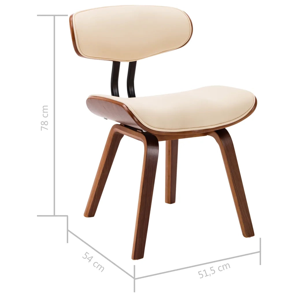 Sedie da Pranzo 6 pz Crema in Legno Piegato e Similpelle cod mxl 18770