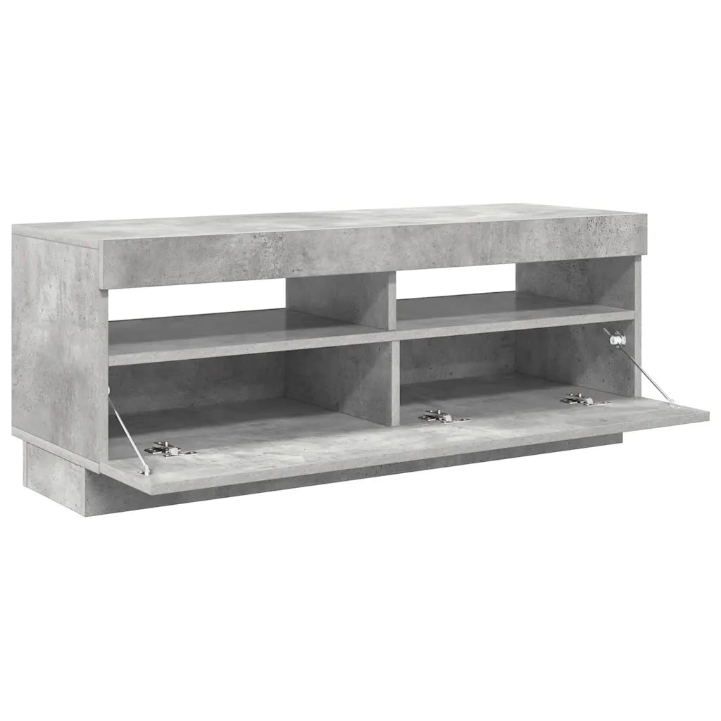 Mobile Porta TV con Luci LED Grigio Cemento 100x35x40 cm