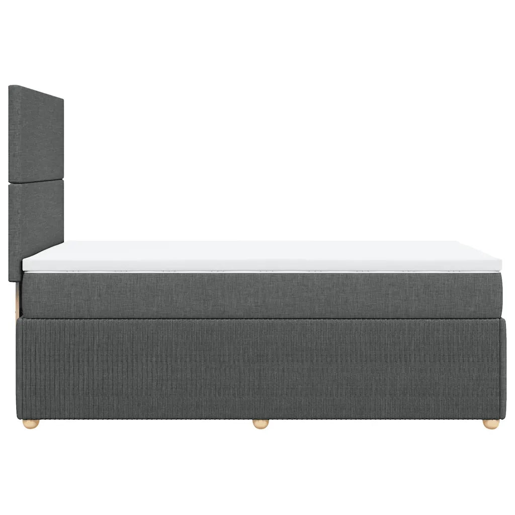 Giroletto a Molle con Materasso Grigio Scuro 90x200 cm Tessuto