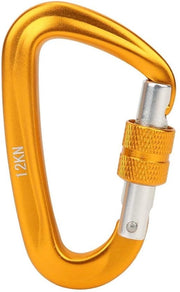 Carabiner Automatico a Vela - Colore Giallo - Materiale in Alluminio di Alta Qualità - Adatto per Campeggio e Escursionismo