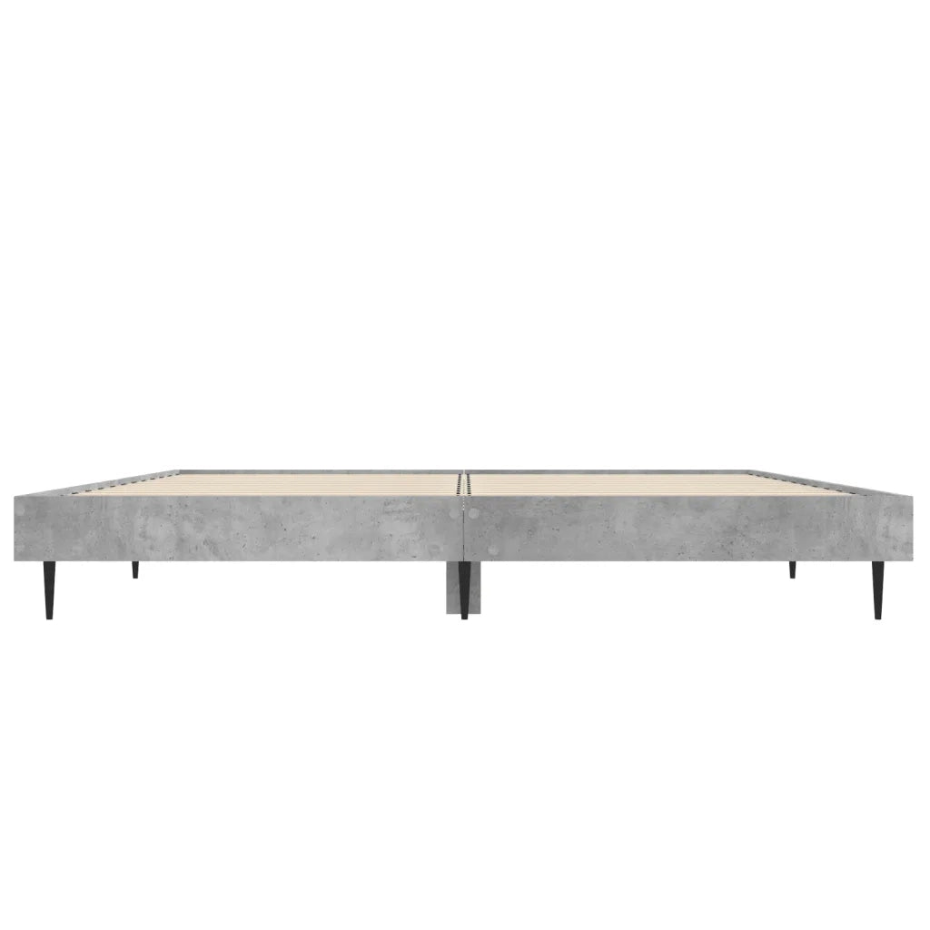 Letto matrimoniale | Letto per adulti | Giroletto Grigio Cemento 140x190 cm in Legno Multistrato