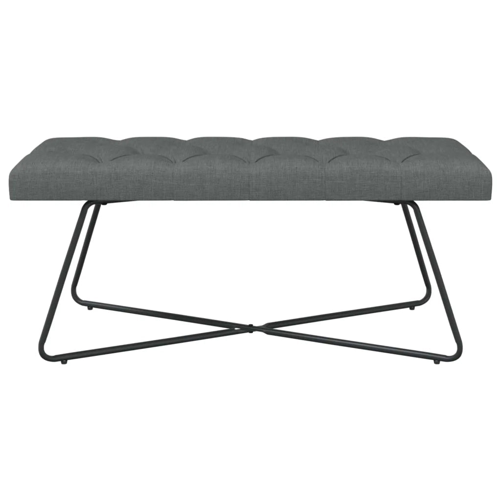 Panchina con bottoni imbottiti Grigio Scuro 110 x 40 x 46 cm 42038372