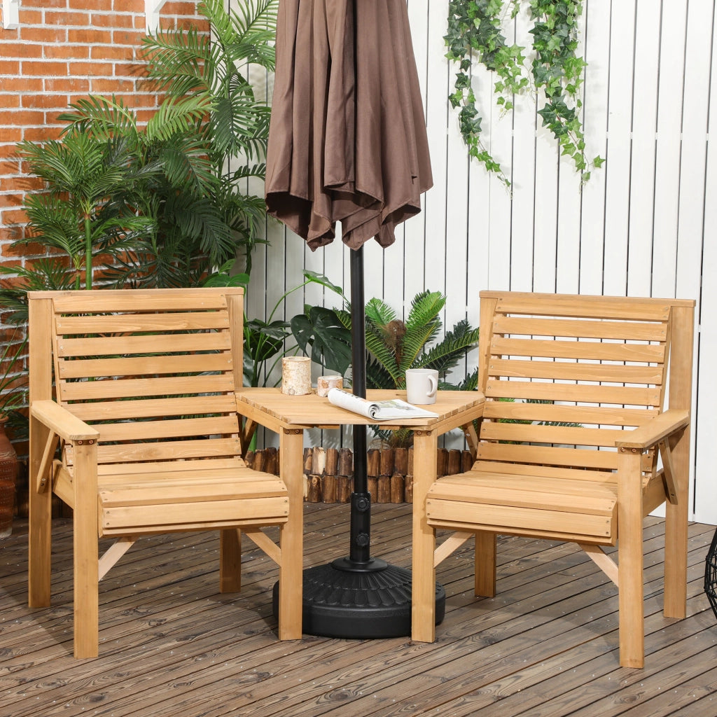 Set Bistrot 3 Pezzi Legno ¨C zephmum ¨C Marrone 90x90xH74