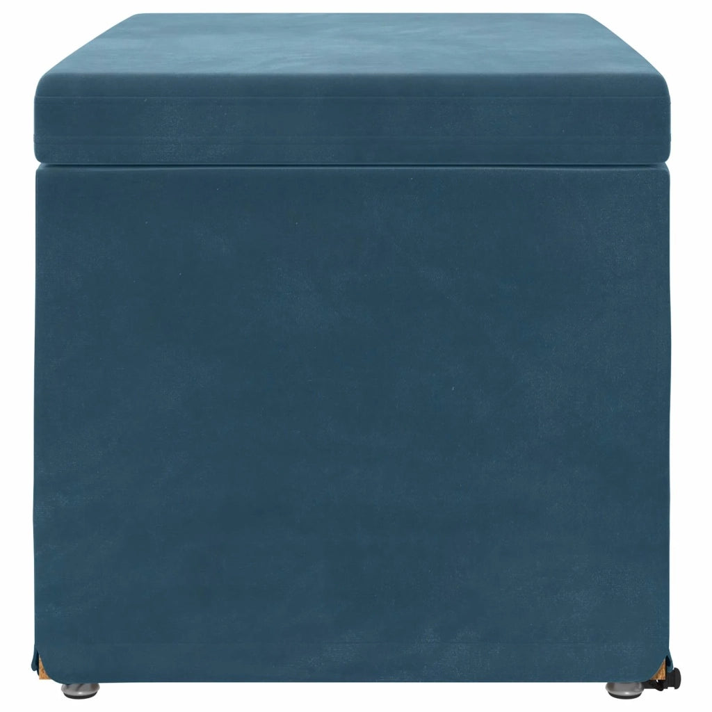 Pouf Blu 61 x 41 x 40 cm Velluto e Legno Ingegnerizzato 876764