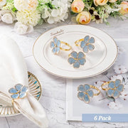 Servizio da tavola, set di 6 servetti con decorazione ornamentale, servettini per tavola, set di servizi da cocktail, servizio da tavola per matrimonio, Natale, eettafel, hotel - blu