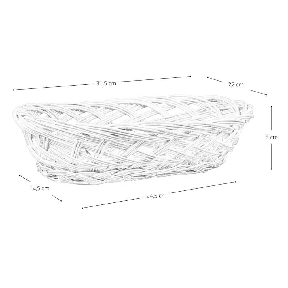 Ceste cestini portapane ovali x 10 intrecciate a mano 25,5 x 22 x h 8 cm
