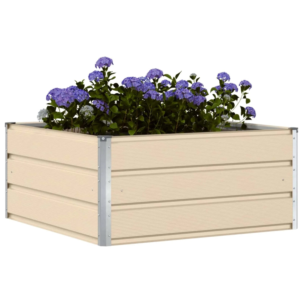 Fioriera | Cassetta per fiori | Vaso Avorio 100 x 100 x 45 cm Acciaio