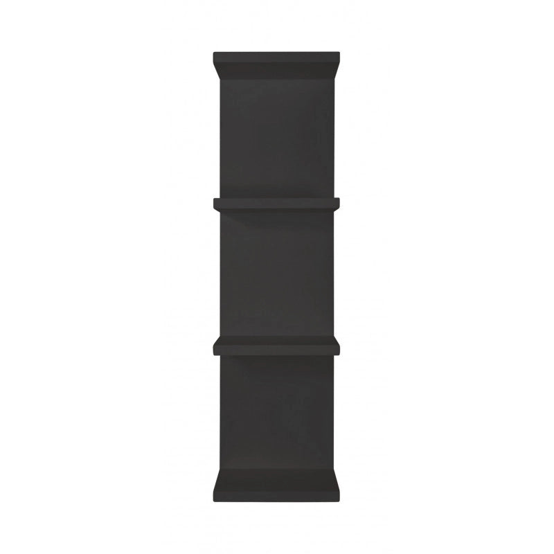 Mensola da Muro, Libreria Sospesa, Libreria da Parete, Scaffale da Parete, Nero, 25,5x93 p23,7 cm - Libreria Pettine