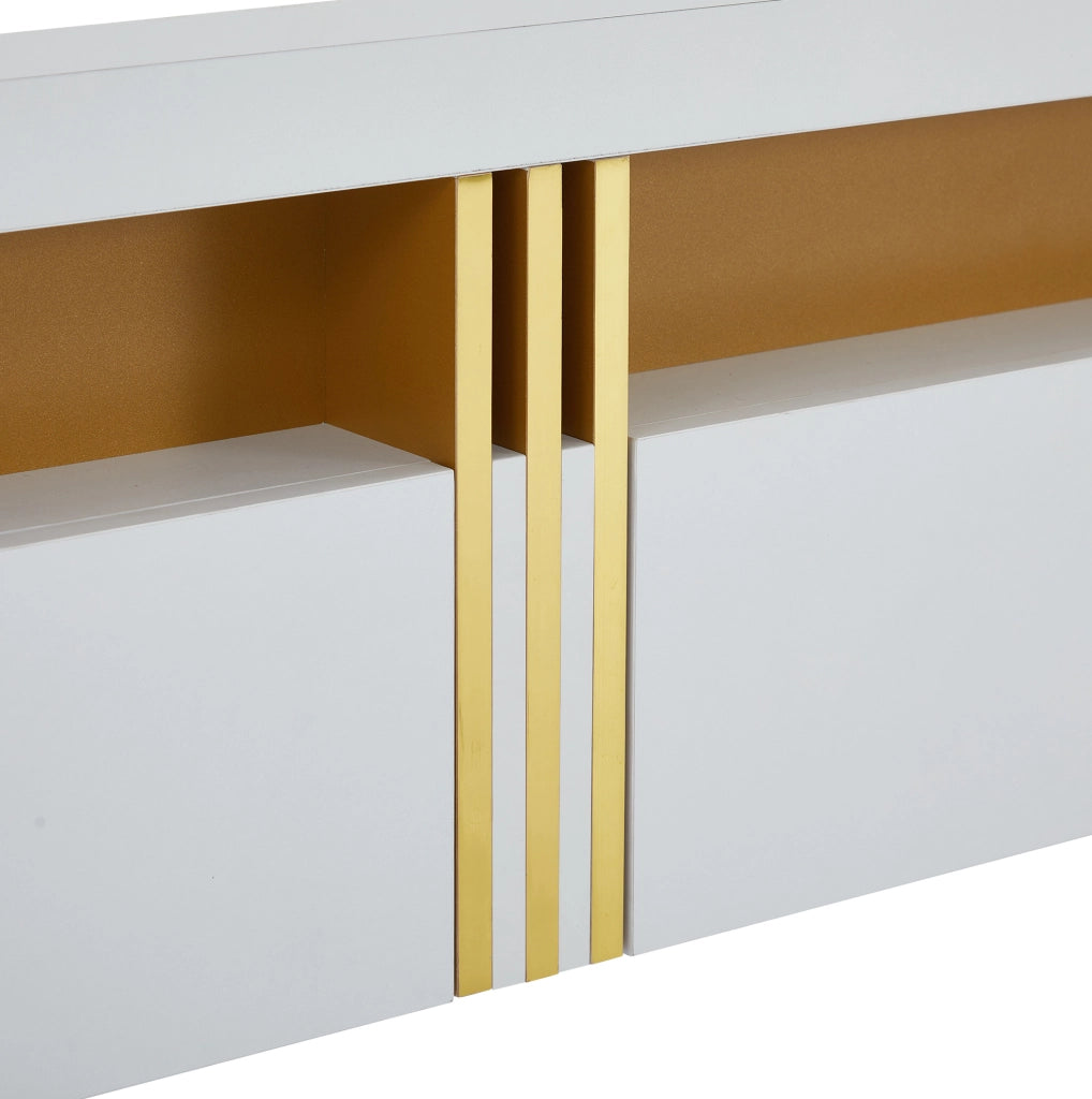 Mobile TV 200x40x42 cm effetto marmo; 3 cassetti; bianco