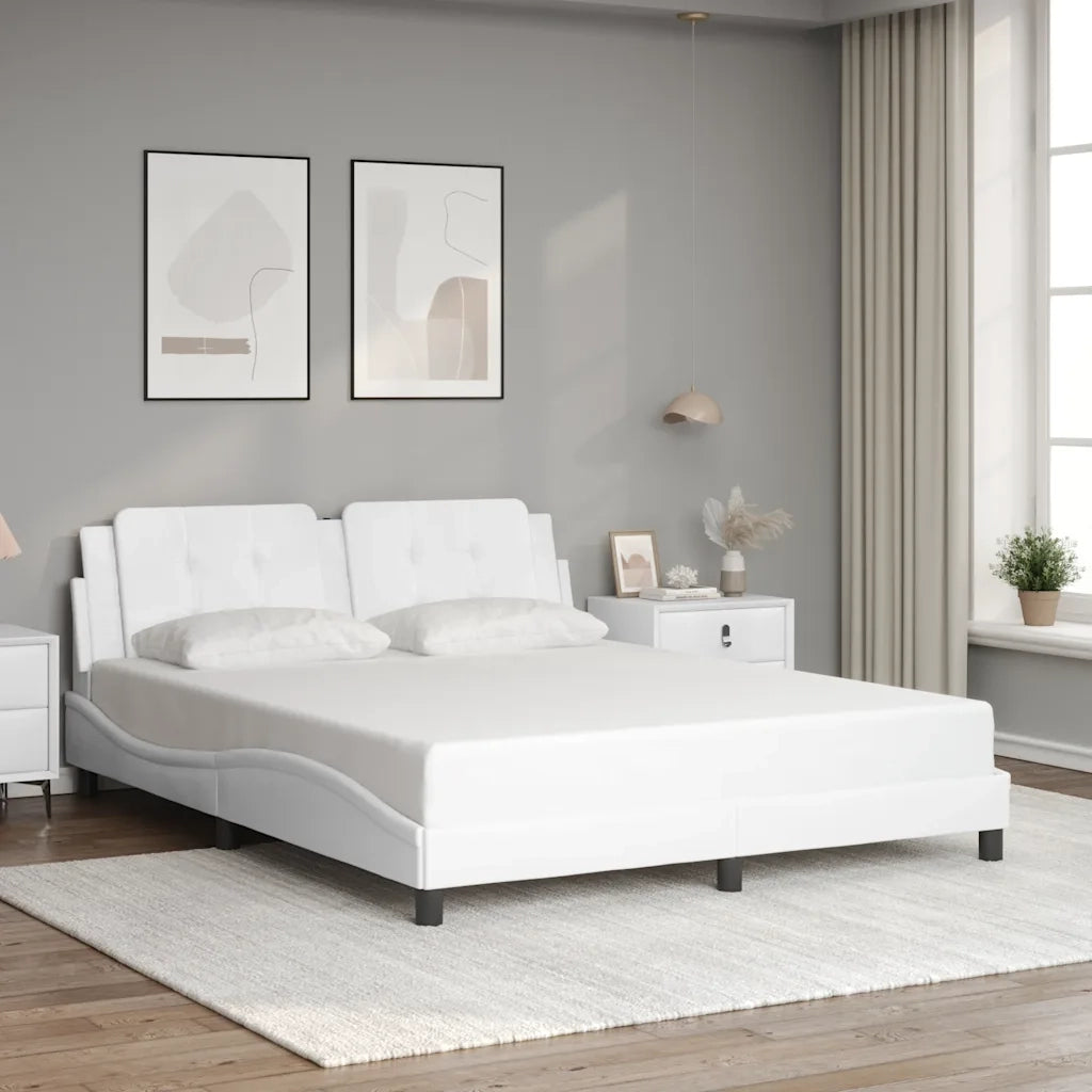 Giroletto senza Materasso Zadar Bianco 160x200 cm in Similpelle 3208192