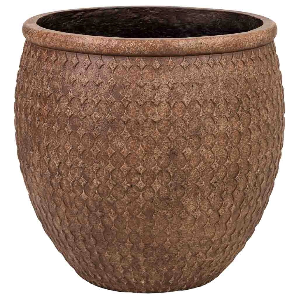 Vaso fibra di vetro marrone rossastro 33x33x33 cm
