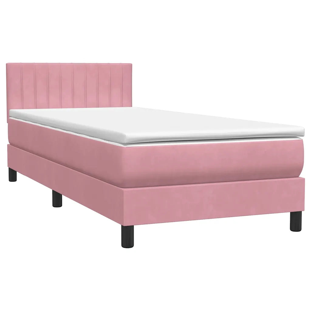 Giroletto a Molle con Materasso Rosa 80x220 cm Velluto 3316430