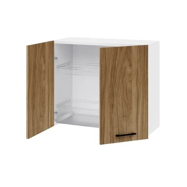 Mobile Pensile scolapiatti componibile per cucina Noce Naturale Cm 80x32xH 72 con 2 ante