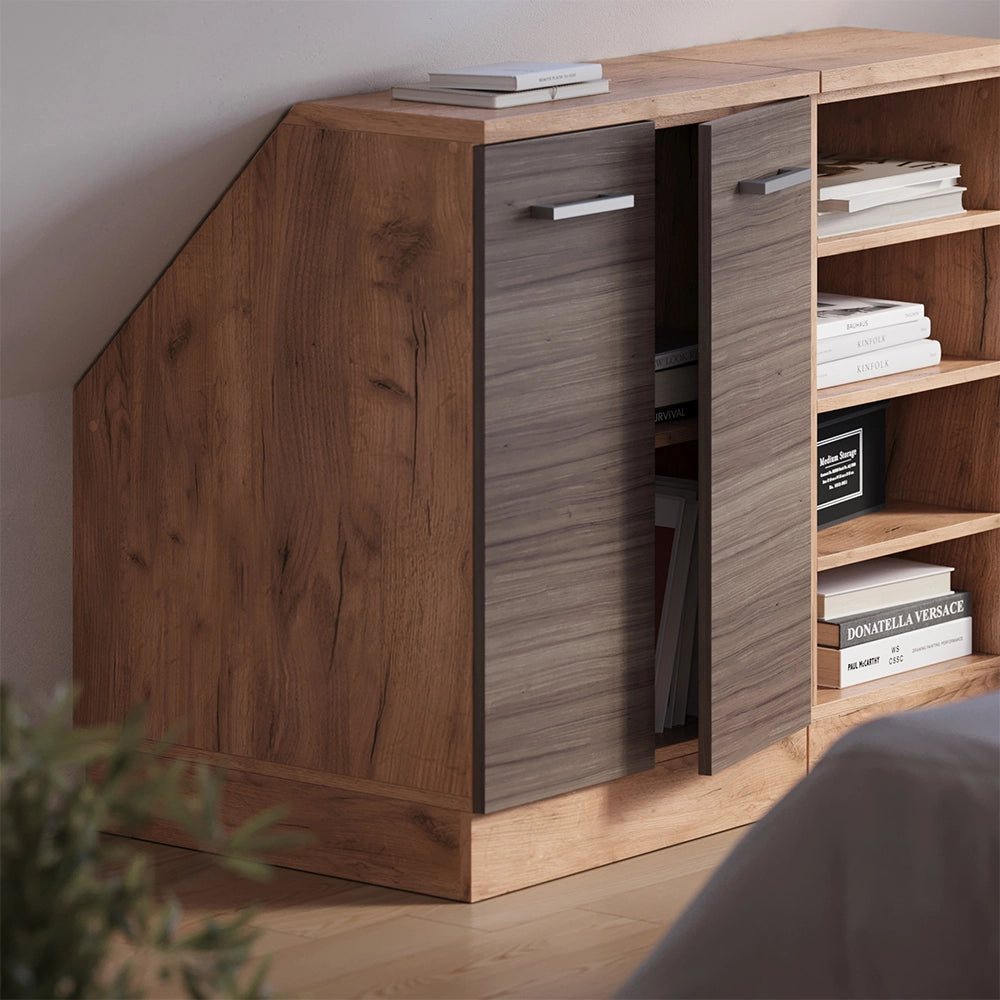 Mobile sottotetto Rion Grigio nobile/Rovere dorato 60 x 83.8 cm con 2 porte, carcassa 60 cm profondità Vicco