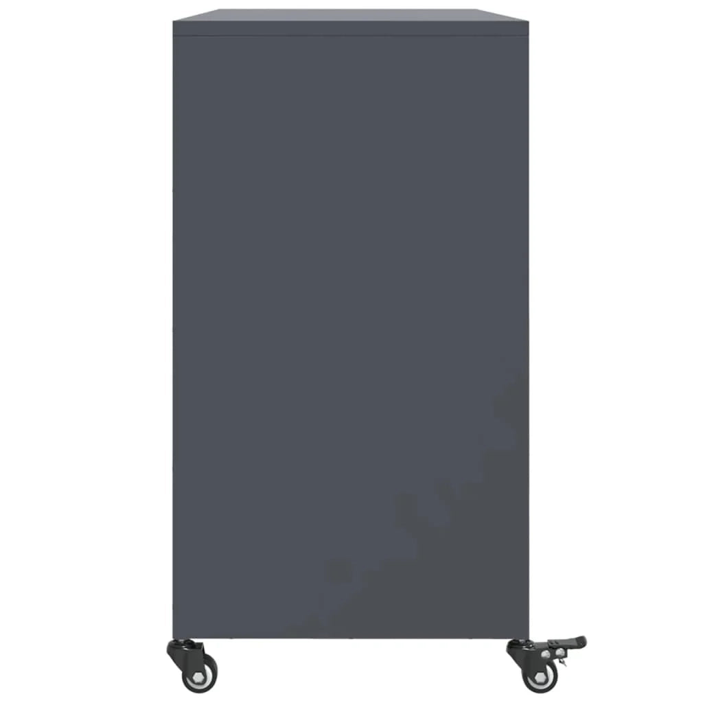 Buffet credenza cassettiera armadio mobile contenitore organizer per cucina soggiorno salotto 100,5 x 39 x 72 cm acciaio antracite 02_0029686
