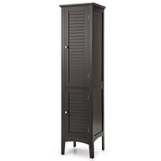 Mobile bagno alto con 2 ante 5 vani, Colonna bagno da terra salvaspazio 37x37x160cm Caff¨¨-Armadietti da bagno