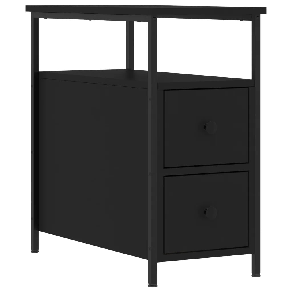 Comodino-Tavolino da notte Nero 30x60x60 cm in Legno Multistrato 493633