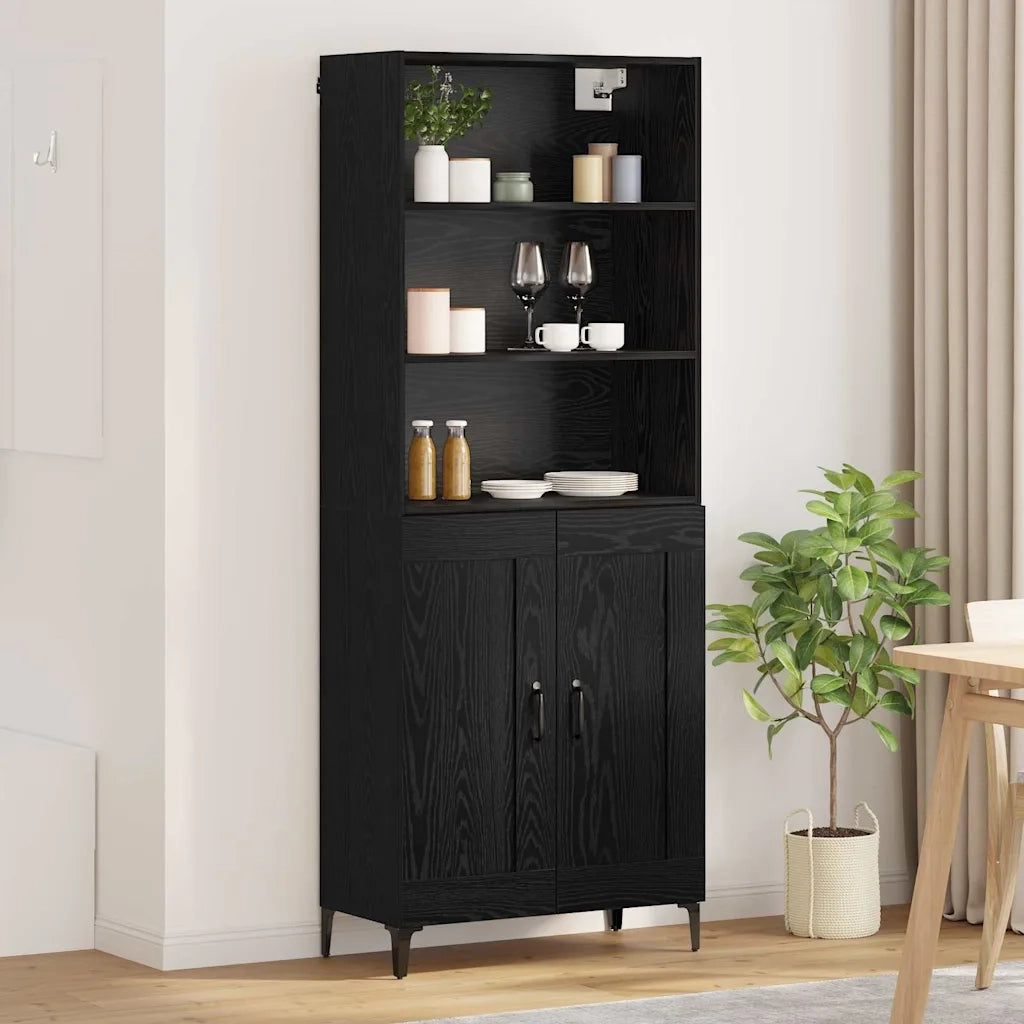 Credenza 2 pz Rovere nero 69,5 x 34 x 180 cm 3403591