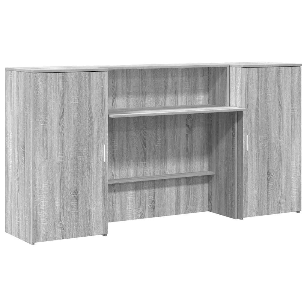 Banco Reception Grigio Sonoma 200x50x103,5 cm Legno Multistrato 3324219