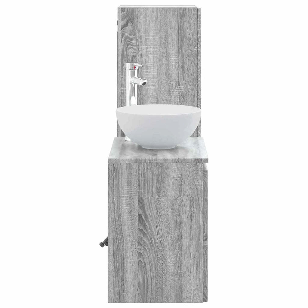 Set di mobili per il bagno 2 pz Sonoma grigio 3406119