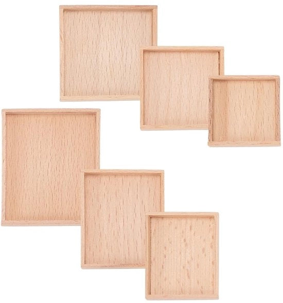 Accessori per poppenhaus in legno - 6 pezzi - diverse forme - per cucina di bambole - torte/snacks/collazione - colore naturale - accessori per poppenhaus