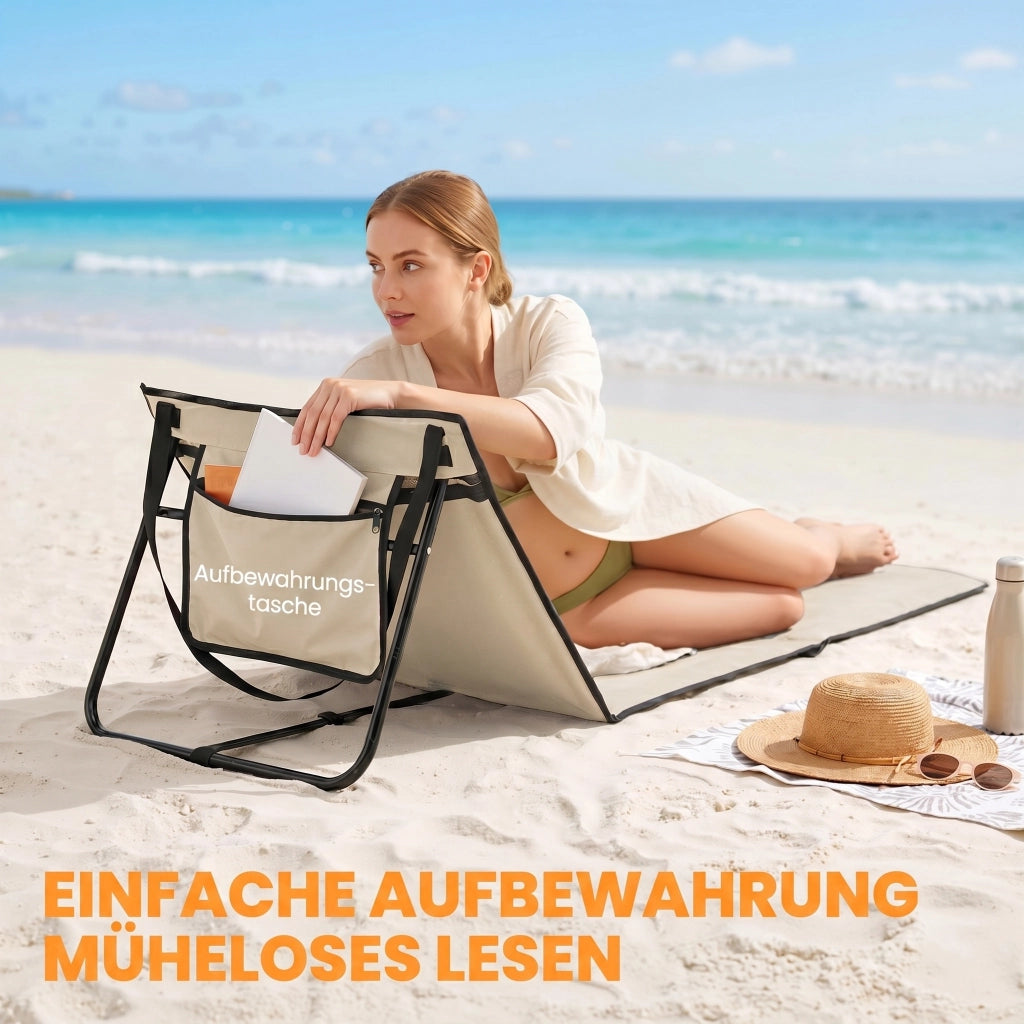 Set 2 Sedie da Spiaggia con Schienale Regolabile ¨C Zephmum ¨C Beige in Poliestere e Acciaio