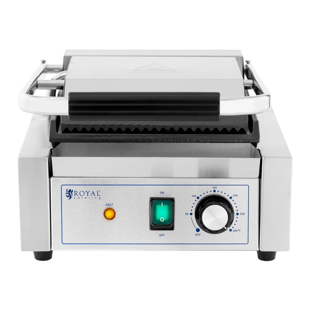 Piastra elettrica professionale per panini tostapane piastra scanalata e liscia 1800 watt acciaio inox 14_0004011