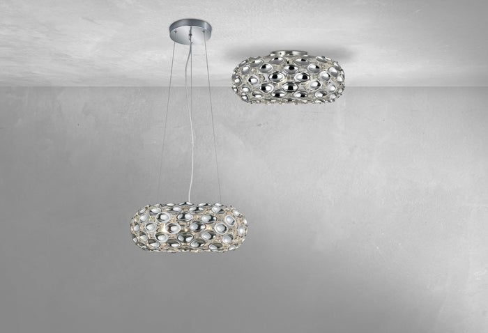 Lampada a Sospensione da Interno  E14 in Metallo Cromo