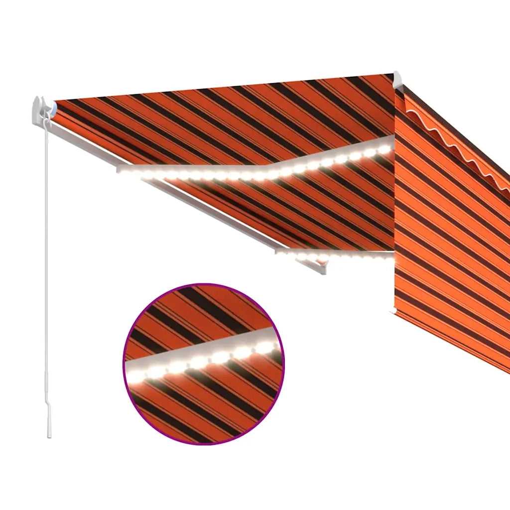 Tenda Retrattile Manuale Parasole 3,5x2,5 m Arancio Marrone   cod mxl 74325