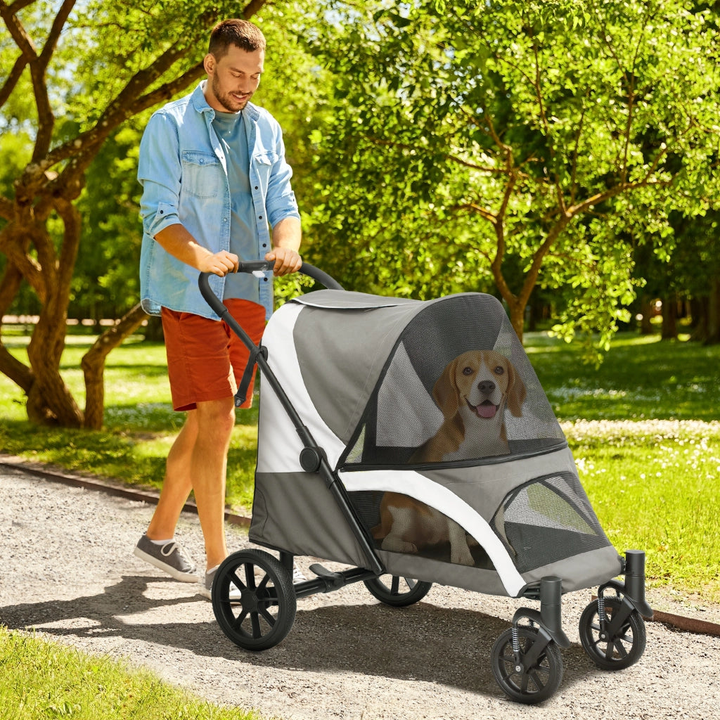 Cuccia per cani pieghevole con cuscino lavabile ¨C Minimal ¨C Grigio scuro 124x67x100 cm
