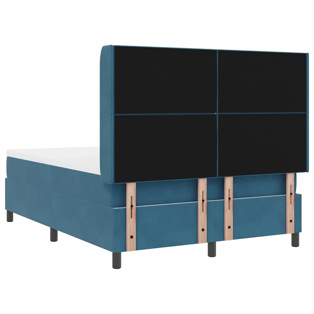 Letto con Box Springs LED e Materasso Blu 140 x 190 cm Velluto 3343920