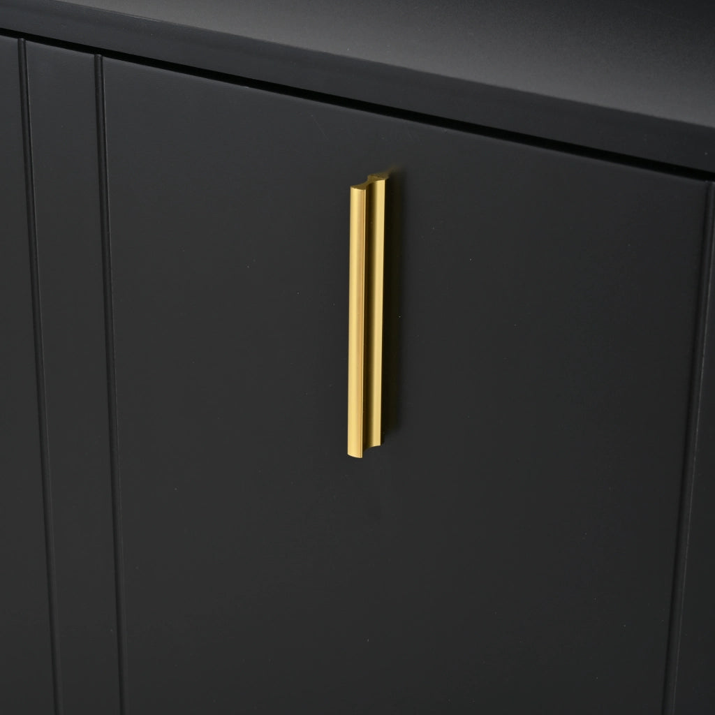 Scarpiera 80x23x123.5 cm con ripiani regolabili in MDF nero