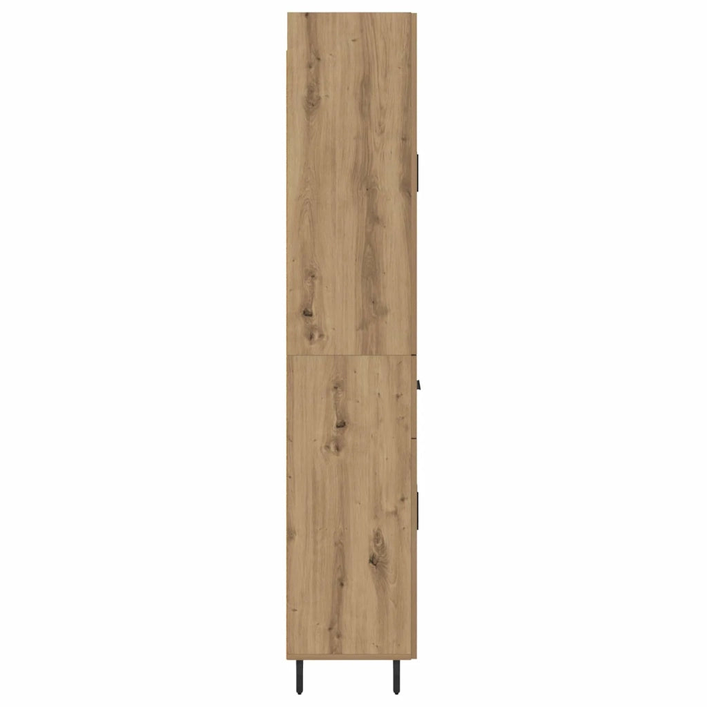 Credenza 2 pcs Rovere artigianale Legno Stratificato e Vetro 3415977