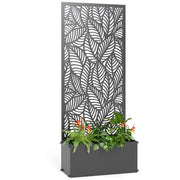 Fioriera con griglia e frangivista per piante rampicanti ¨C zephmum ¨C metallo nero 45x21.5x110 cm
