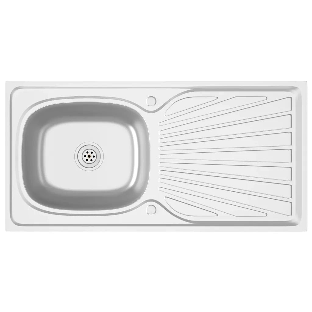 Lavello da Cucina con Scarico-Lavandino-Lavabo Argento 1000x500x155 mm Acciaio