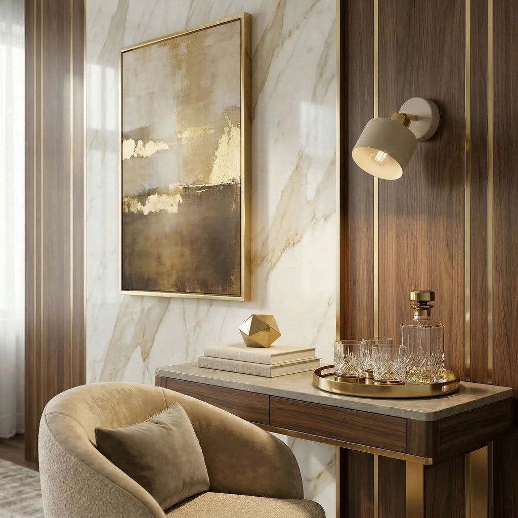Applique Parkla 1xE27 beige oro regolabile Luminex
