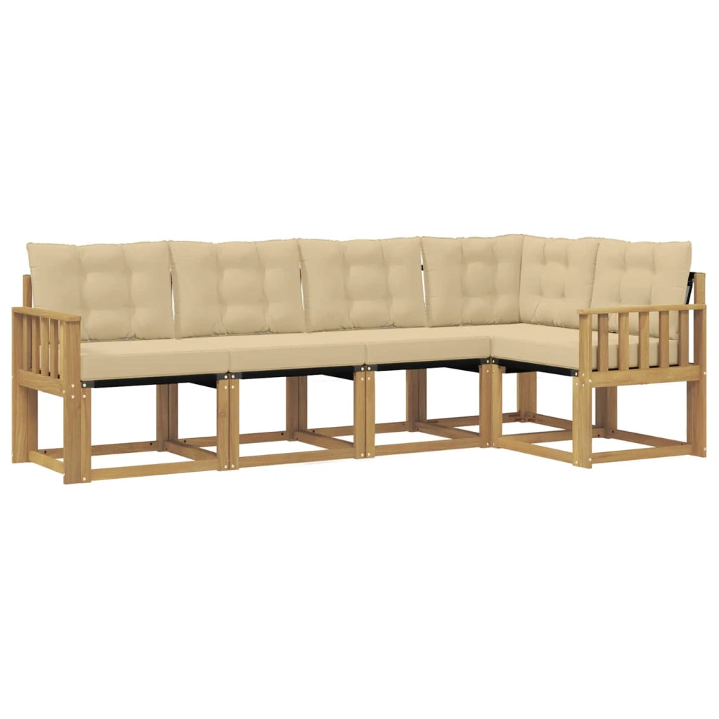 Set di divani da esterno 5 pz Bianco e Beige 3389475